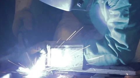 Man Welding Floor Stock Footage 41669931