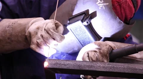 Man welding iron Stock Footage 56626125