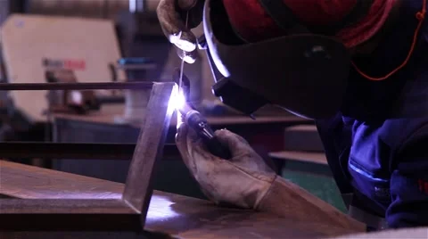 Man welding iron Stock Footage 56626887