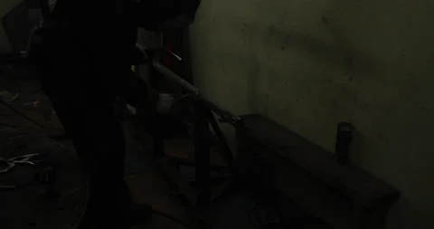 Man welding iron Video stock 136136350