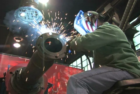 Man Welding, Low Angle Stock Footage 285018