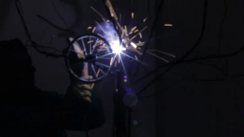 A man welding metal Stock Footage 86828634