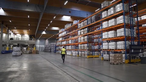Man at werk werhouse Stock Footage 100844625
