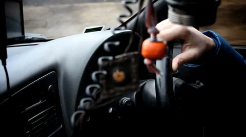 The man at the wheel Stock Footage 7735109