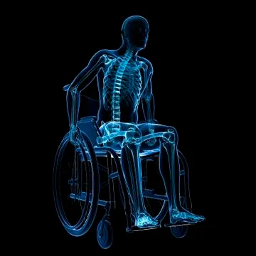 Man in a wheelchair, artwork 스톡 일러스트