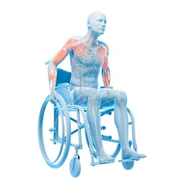 Man in a wheelchair, artwork 스톡 일러스트