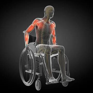 Man in a wheelchair, artwork 스톡 일러스트