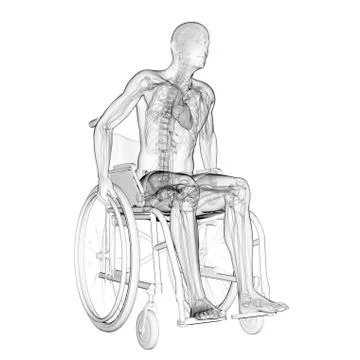Man in a wheelchair, artwork 스톡 일러스트