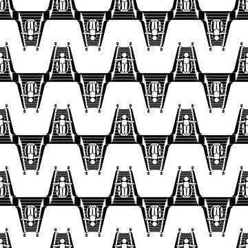 Man in wheelchair on escalator pattern seamless vector Stockillustratie