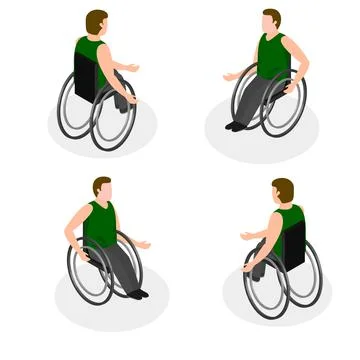 Man in a wheelchair Stock Illustration
