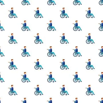 Man in wheelchair seamless pattern for disability concept Illustrazione stock