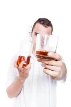 Man with whiskey Stock Photos