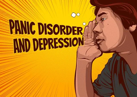 Man whisper or yelling comic Stock Illustration