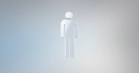 Man White 3d Icon Stock Footage 67494499