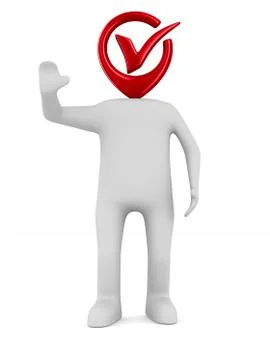 Man on white background. Isolated 3D illustration イラスト素材