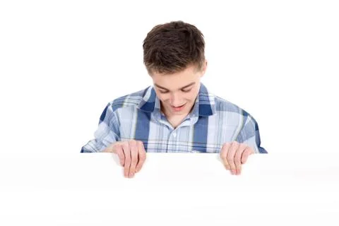Man with white board Stock Photos