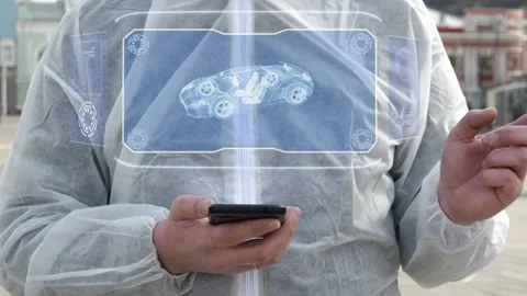 Man in white with chassis Stockbeeldmateriaal 151396008