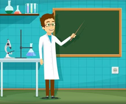 Man on white lab coat 스톡 일러스트