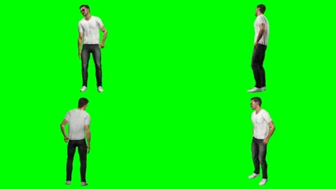 Man in white shirt executing side arm extension and lean dance pose Stock Footage 328629267