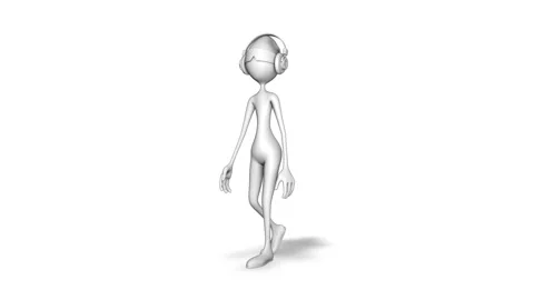 Man White Walking Loop on White Background Stock Footage 151252718