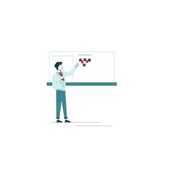 Man with a whiteboard Stock Illustration