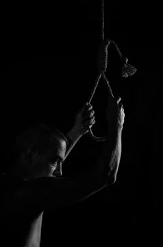 The man who decided to hang himself. Stock Photos
