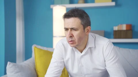 The man who finds a solution to his problem. Thoughtful. Stock Footage 237046289