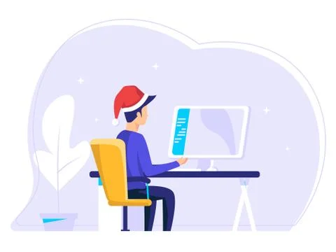 Man who have completed tasks at work. job well done and successful. Completed Stock Illustration