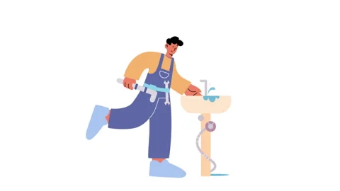 A Man Who Repairs Pipes Background Video stock 260840331