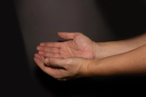 The man whose hand is praying Stock Photos