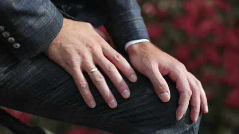 Man, whose hands are on his knees. Stock Footage 167606533