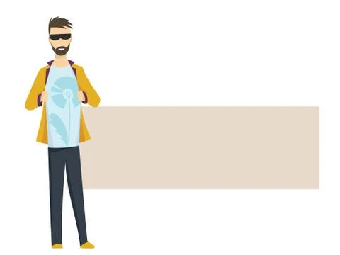 Man width card, space to type name your business. Design template Stock Illustration