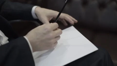 The man will write Stock Footage 159881431