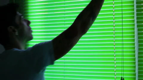 Man at windows Stock Footage 57635943