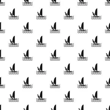 Man on windsurf pattern Stock Illustration