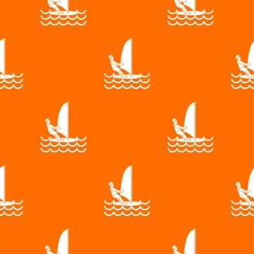 Man on windsurf pattern seamless Stock Illustration