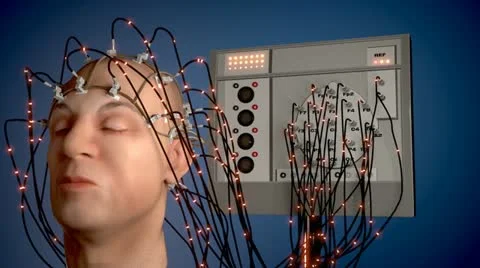 Man wired to an EEG machine | Stock Video | Pond5