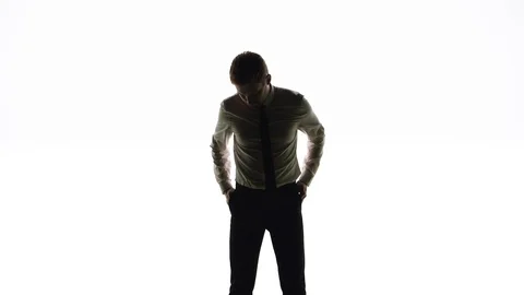 A man without money on white background Video stock 123348795
