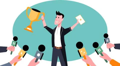 A man won a talent contest vector illustration Stock Illustration