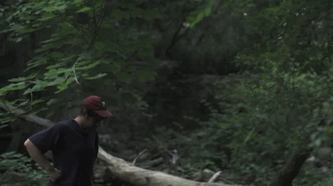 Man in woods Video stock 27148111