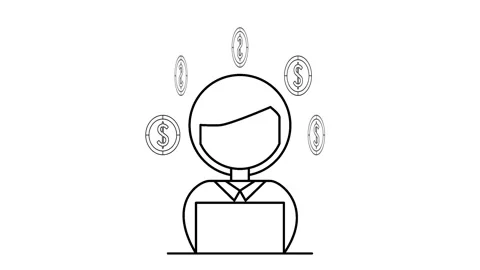 Man work animation Stock Footage 313647384