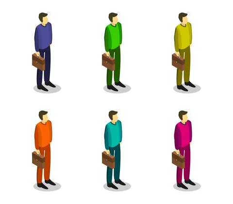 Man with work bag illustrated in vector on a white background Stock Illustration