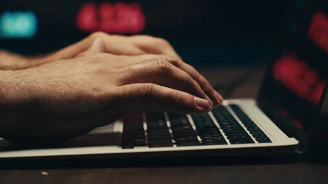 Man work with chat gpt AI online, connecting with AI and using a chat GPT. IT Stock Footage 243590525