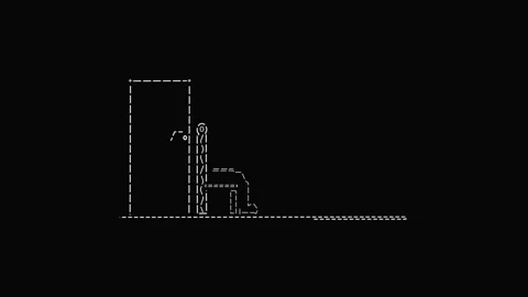 Man Work on computer dotted line art dash animation black screen Stock Footage 280712449