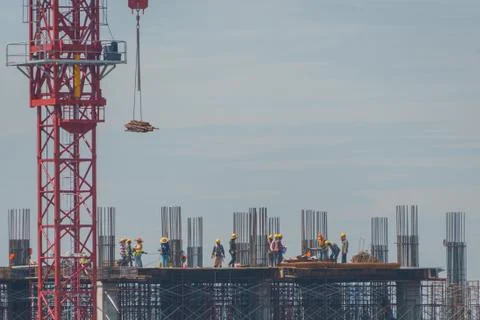 Man at work in construction area Stock Photos