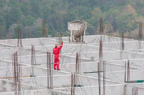 Man work in construction site Foto stock
