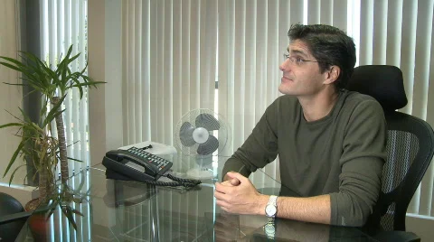 Man at work doing interview  Stock Footage 540650