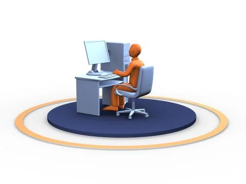 Man at work Illustrazione stock