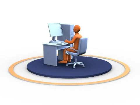 Man at work Stock Illustration