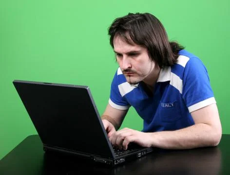 Man work with laptop Stock Photos